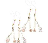 Ipetboom Correa para Teléfono Móvil Colgantes de Conejo y Garra de Gato 4 Piezas Pequeñas y Ligeras para Llavero Bolso o Decoración DIY Charms para Colgar Teléfono