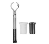 Ipetboom Crisol de Grafito 1 Kg para Fundición de Joyas con Pinzas Pequeñas Funda de Cuarzo 1 Kg Kit de 3 Piezas para Refinación de Oro y Plata Herramientas Precisas para Trabajar