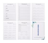 Ipetboom Cuaderno de ejercicios de extensión de pestañas. papel de práctica de pestañas Kit de práctica de las pestañas tabla de mapeo de extensiones de pestañas blanco