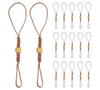 Ipetboom Cuerda Trenzada para Tapa de Tetera 50 Piezas, Cordón de Retención Anticaídas para Tetera de Cerámica y Vidrio, Accesorio para Ceremonia del Té, Color Marrón Cuentas