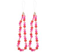 Ipetboom Cuerdas para Colgar Teléfono Móvil Cuentas de Corazón Rosa 2 Unidades Cordones Decorativos para Cámara y Llavero Pulseras Colgantes para Evitar Pérdida y Robo Accesorio Único