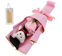 Ipetboom De Flores De Jabón Artificial Con Graduación y Bolsa Decoración Para Celebraciones y Fotografía Bouquet De Aromáticas