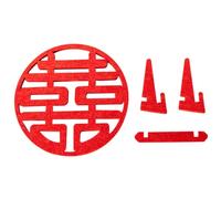 Ipetboom Decoración de Boda China Doble Felicidad de Fieltro Rojo, Adorno Tradicional para Habitaciones Nupciales, símbolo Decorativo para Año Chino y Eventos matrimoniales