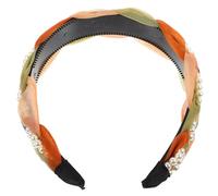 Ipetboom Diadema Ancha Trenzada Malla De Perlas Colorida 1 Unidad Para Mujer y Niña, Accesorios Cabello Antideslizante Para Fiestas y Uso Diario