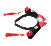 Ipetboom Diadema China Princesa Diadema Nueva Decoración China De La Boda Sombreros Chinos Tocado Mujer Diadema Ropa Aro Decorativo Para El Cabello Borla Poliéster Novia