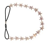 Ipetboom diadema con estrella de diamantes accesorios para el cabello estrella lazos de pelo de oro tiara diadema de aleación tocado de novia Moda venda Pentagrama sombrerería