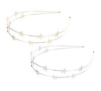 Ipetboom Diadema con Estrellas Elegante 2 Piezas Banda para El Cabello para Mujer Diadema con Clip de Metal de Moda para Novia