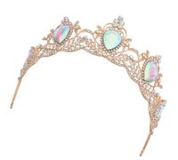 Ipetboom Diadema de Boda Vintage Barroca Gotas de Agua y Gemas de Imitación, Tocado para Novia y Dama de Honor, Accesorio para Cabello de Mujer y Niña en Color Multicolor, 1 Pieza