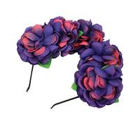 Ipetboom Diadema De Flores Artificiales Tocado Falso Para Banda Largo Disfraces Tiara Víspera De Todos Brillante Floral Cabello Diademas Disfraz Mexicano Tela Blue