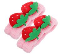 Ipetboom Diadema de Fresa Elástica 2 Piezas Tamaño Único para Lavado Facial y Spa Mujer y Niñas Suave Accesorios para Cuidado Facial en Yoga y Ducha