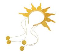 Ipetboom Diadema de Fuego Naranja para Niños y Adultos con Cadenas de Cuentas, Diseño Llamativo y Material de Tela No Tejida para Fiestas Rave y Reuniones Familiares