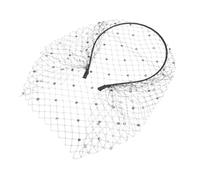 Ipetboom Diadema de Malla Velo y Strass Negro, Tocado para Boda y Fiesta, Accesorio de Cabello Elegante para Mujer, Banda Cabello de Niña, Complemento para Eventos Obsequios