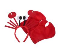 Ipetboom Diadema de San Valentín y Guantes de Cangrejo Rojos para Cosplay, Accesorios de Disfraz Marinos Temáticos, Set Ligero y Cómodo para Fiestas, Halloween y Eventos Temáticos
