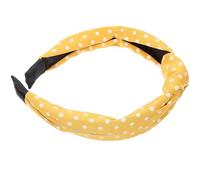 Ipetboom Diadema de Tela Ancha Estampado de Lunares Antideslizante para Mujer y Niña, Banda Cabello Ligera y Cómoda, Color Amarilla, Adecuado para Fiestas y Uso Diario Estilo Aleatorio