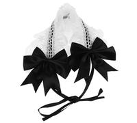 Ipetboom Diadema Lolita Negra De Encaje, Accesorios Cabello Estilo Cosplay, Banda Elástica Ajustable Para Mujer y Niña En Fiestas y Disfraces, Diseño Decorativo Volante Fruncido