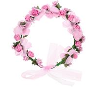 Ipetboom Diadema Nupcial Floral Artificial Rosa para Mujer Corona de Flores para Boda Accesorio Cabello Fiestas Ceremonias y Sesiones de Fotos Guirnalda Ligera y Cómoda