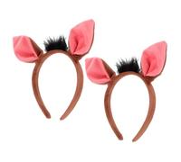 Ipetboom Diadema Orejas De Cerdo Adorable 2 Piezas Tamaño Infantil Para Niños Fiesta De Cosplay Carnaval Accesorios De Tela Ultra Suave Orejas Peludas