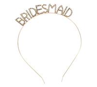 Ipetboom Diadema para Damas de Honor con Letras y Cristales Accesorio de Pelo para Bodas Elegante y Ligera para Fiesta y Color Dorado con Brillo Ab