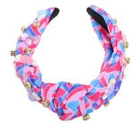 Ipetboom Diadema para San Valentín Pedrería de Gemas de Imitación Diseño de Alas y Corazones Diadema Ancha Azul Rosa Accesorio Cabello Romántico y Festivo