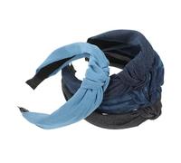 Ipetboom Diademas Anudadas de Mezclilla para Mujer y Niñas, Pack 4 Unidades, Tamaño Pequeño, Diademas Acolchadas, Accesorios de Otoño Casual y Trabajo