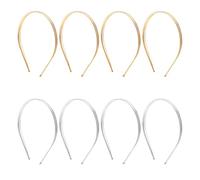 Ipetboom Diademas Finas de Metal para Mujer y Niña 8 Piezas 4 Doradas 4 Plateadas Banda Cabello Hueca de Capas Accesorio Ligero para Peinados Adecuado para Bodas y Uso Diario