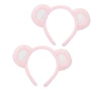 Ipetboom Diademas Orejas de Oso 2 Pcs Diadema Peluda para Pelo Cinta Pelo Accesorio para Disfraces Cosplay Fiesta