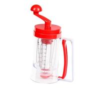 Ipetboom Dispensador Manual de Masa con Mezclador y Mango Ergonómico Medidor Preciso para Tortitas Crepes Cupcakes y Donas Herramienta Duradera para Repostería Color Rojo