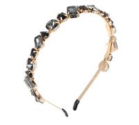 Ipetboom Elegante Banda para El Cabello con de Imitación Tocado de Moda Aro para El Cabello con de Imitación para Mujer Mano de Obra Fina Y Gris