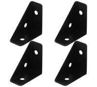 Ipetboom Escuadras de Cama Metálicas Negras Pequeñas Juego de 4 Soportes Angulares Reforzados en Ángulo de 90° para Muebles Conectores de Esquina Resistentes para Estantes y Reparaciones