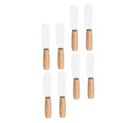 Ipetboom Espátulas para Crema de Acero Inoxidable Mango de Madera, Resistentes al Calor, 8 Piezas, Herramientas para Hacer Pasteles, Uso Doméstico y Repostería, Raspadores Color Aleatorio