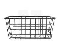 Ipetboom Estante de Almacenamiento de Hierro Forjado Negro sin Clavos, Cesta Colgante Multifunción para Cocina y Baño, Soporte de Pared Compacto para Organización y Orden Hogar