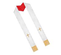 Ipetboom Estola Reversible Bordada para Pastor con Cruz y Borlas Doble Cara Ligera y Transpirable Chal Elegante para Ceremonia Eclesiástica y Boda Unisex