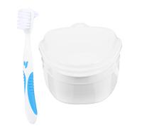 Ipetboom Estuche Para Dentaduras Postizas Con Soporte De Encías Cepillo De Limpieza Para Personas Mayores Para Contenedor Protesis Dental