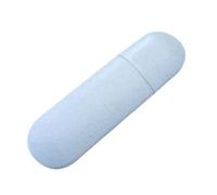 Ipetboom Estuche Porta Cepillos y Pasta De Dientes Portátil De Paja De Trigo y PP Caja Higiene Bucal para Viaje y Camping Color Azul Nórdico