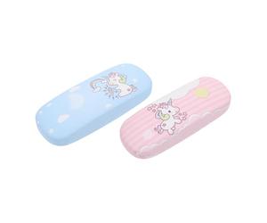 Ipetboom Estuche Rígido Para Gafas Unicornio Estampado De Dibujos Animados, Portátil, Resistente a Golpes, Tamaño Pequeño, Color Multicolor, 2 Unidades Para Niñas y Viajes Al Aire Libre