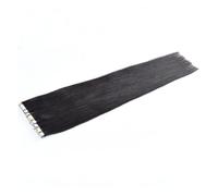 Ipetboom Extensiones De Cabello Humano Virgen De Cinta Adhesiva Color Negro Aumenta Longitud y Volumen Reutilizables y Fáciles De Usar