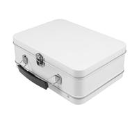 Ipetboom Fiambrera Metálica Pequeña de Hojalata Blanca 205X150X75Mm con Cierre Seguro y Tapa Abatible Contenedor para Almuerzo Versátil Adecuado para Picnics Escuela y Almacenamiento de