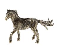 Ipetboom Figura Decorativa de Caballo de Aleación Dorada Vintage Escultura Artesanal de Escritorio Tamaño Pequeño para Decoración de Hogar y Oficina Estatua Simbólica del Zodiaco Chino