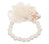 Ipetboom flor de perla en la muñeca falso boda dama de honor despedida de soltera fiesta ramillete de muñeca de flores artificiales pulsera de ramillete pulsera de flores flor de seda