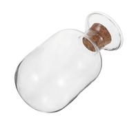 Ipetboom Frasco de Vidrio para Cerillas con Tapón de Corcho Diseño Invertido Decorativo para y Exhibición Repisas Soporte Práctico para Cerillas Hisopos y Palillos Transparente Pequeño