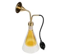 Ipetboom Frasco Difusor de Aceite Esencial de Vidrio de Doble Pared Bomba Manual Larga Frasco para Aromaterapia Portátil de Latón Dispositivo para Muestreo de Aromas Spa y Uso Personal