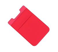Ipetboom Funda Adhesiva Bolsillo Trasero para Teléfono Móvil, Tarjetero Doble Capa, Monedero Delgado para Tarjetas de Crédito, Accesorio Adhesivo de Tela Elástica, Color Rojo, Pack 2