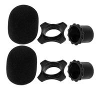 Ipetboom Fundas de Esponja para Micrófono Negro, 2 Juegos de Protectores para Micrófono, Accesorio de Esponja Suave que Mejora el Rendimiento en Ktv y Salas de Conferencias