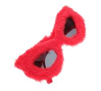 Ipetboom gafas de sol tipo ojo de gato azul gafas de sol peludas Fashionable gafas peludas fiesta señoras felpa gafas de sol de moda para mujer gafas de sol borrosas AC rojo