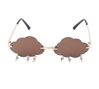 Ipetboom Gafas sin con Diseño Ondulado para Mujer Lentes Divertidas para Fiesta y Despedidas Gafas de Sol Únicas y Ligeras para Rostro