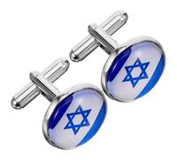 Ipetboom Gemelos de Traje Bandera de Israel Botones de Aleación para Puño de Camisa Accesorios Masculinos para Negocios y Eventos Formales 1 Par