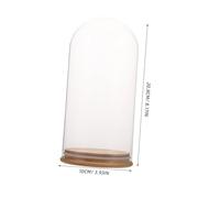 Ipetboom Glass Dome Cloche With Bamboo Base Transparent Display Bell Jar For Diy Figurines Preserved Flowers Dust Terrarium Showcase Glass Display Globe