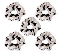 Ipetboom Gomas Pelo Grandes Estampado de Vaca 5 Piezas de Coleteros de Felpa Suaves Diadema Forma de Intestino para Coletas Accesorios Femeninos para Uso Diario Fiestas y Deportes