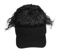 Ipetboom Gorra de Béisbol con Peluca Sintética Rizada Negra para Mujer, Diseño de Recogido Alto, Ajuste Ajustable y Reutilizable, Adecuado para Cosplay y Actividades al Aire Libre