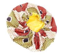 Ipetboom Gorro De Dormir Estampado Africano Grande Para Mujer, Talla Grande, Cómodo y Transpirable, Forro De Satén Amarillo, Adecuado Para Dormir En Casa y Viajes